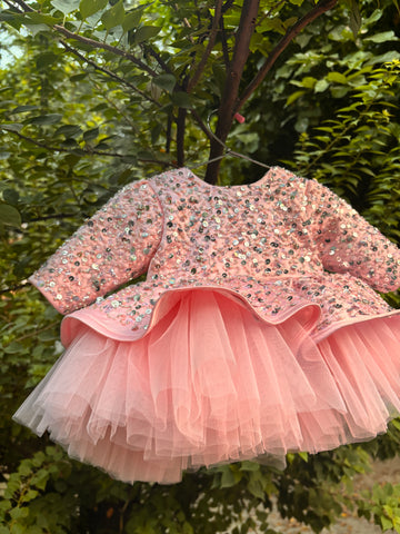 Pink Handmade Peplum Dress