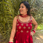 LD- 001 Cheery Red Anarkali Set