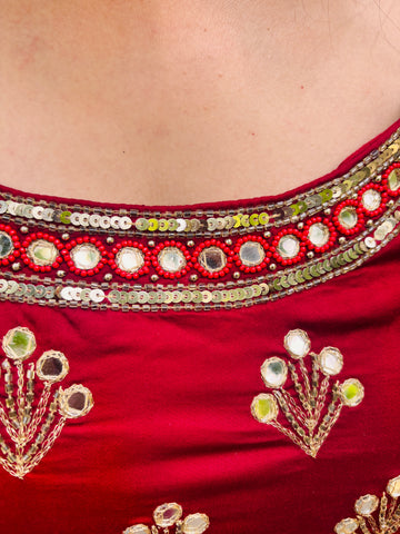 Cheery Red Anarkali