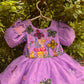 Lavender Handcrafted and Painted Dress