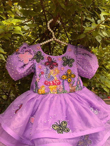Lavender Handcrafted and Painted Dress
