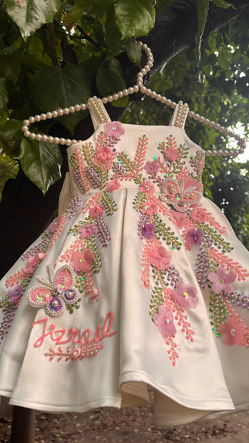 White colour beautiful dress of authentic handwork