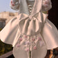 White Back Big Bow Baby Dress