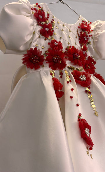 White & Red Baby Dress
