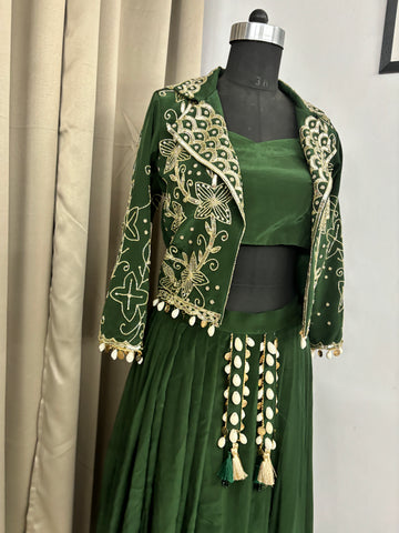 Green designer dress