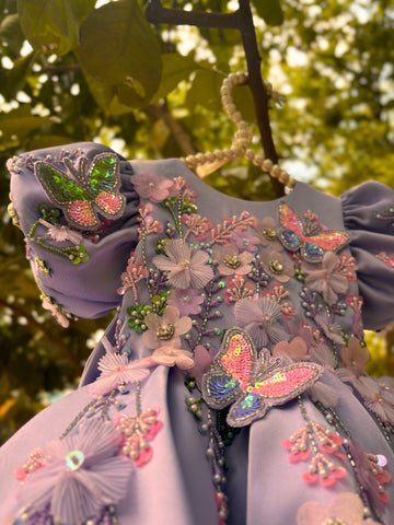 Lavender Handmade Baby Dress