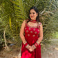 LD- 001 Cheery Red Anarkali Set
