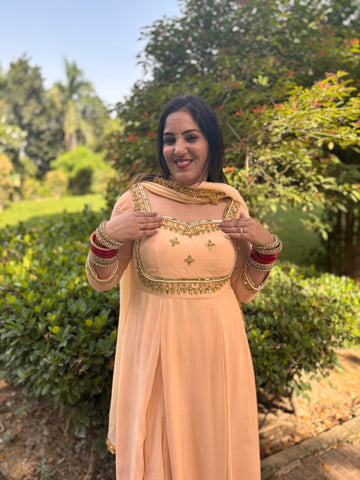 LD- 013 Peach Handmade Anarkali Set