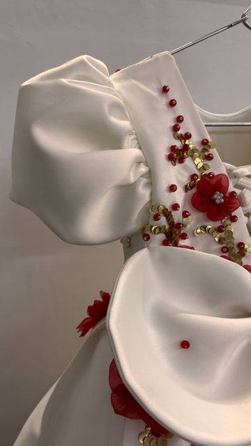White & Red Baby Dress