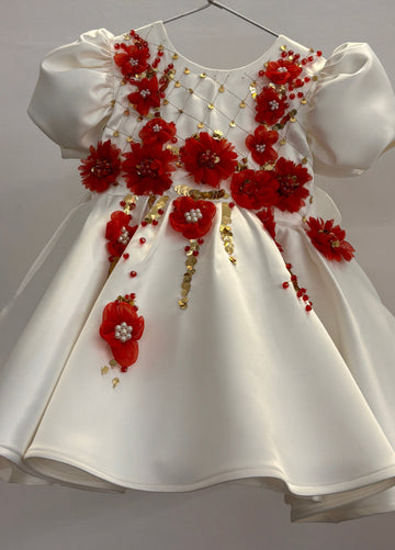 White & Red Baby Dress