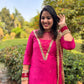 Pink Mirror Handwork Suit Set