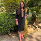 LD- 012 Black & Peach Pink Suit Set