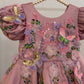 Dusty Rose Butterfly Garden Frock for Baby Girls — 3D Flowers, Sequin Butterflies & Puff Sleeves