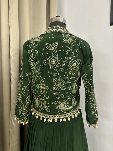 Green designer dress