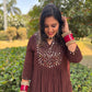 LD-010 Real Mirror work Brown Suit Set