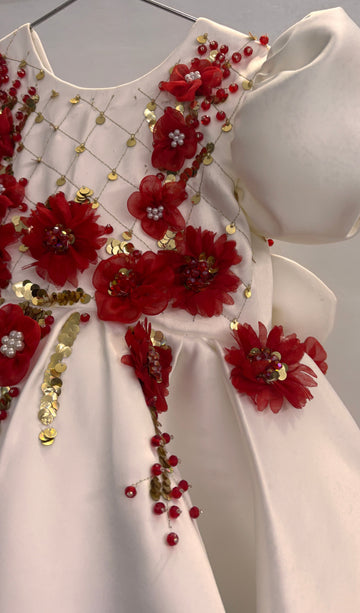 White & Red Baby Dress