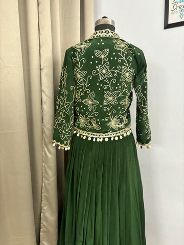 Green designer dress
