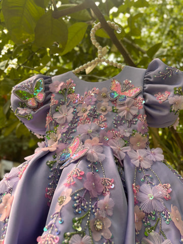 Lavender Handmade Baby Dress