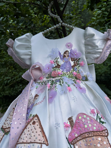 White Handpainted Dress