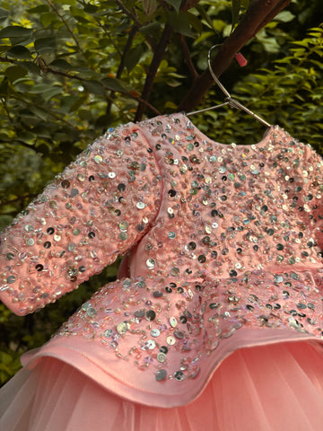 Pink Handmade Peplum Dress