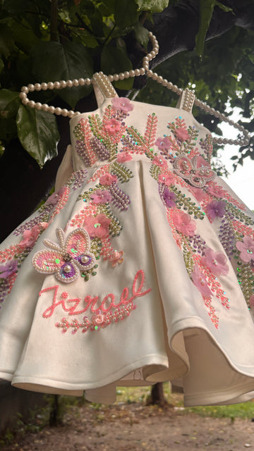 White colour beautiful dress of authentic handwork