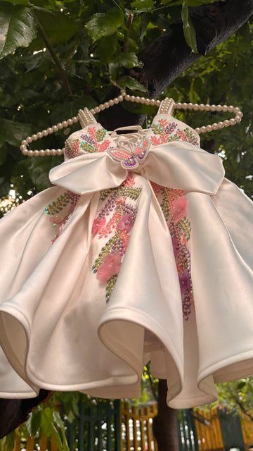 White colour beautiful dress of authentic handwork