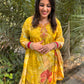 Yellow Printed Handmade Suit Set