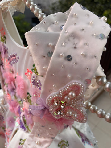 White Handmade Shoulder Starp Dress