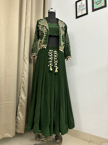 Green designer dress