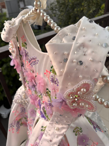 White Handmade Shoulder Starp Dress