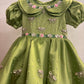 Olive Green Double Collar Handmade Dress