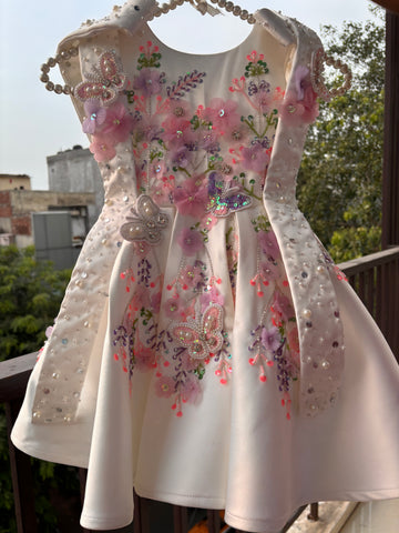 White Handmade Shoulder Starp Dress