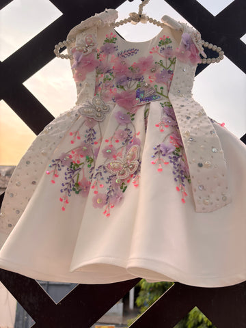 White Handmade Shoulder Starp Dress