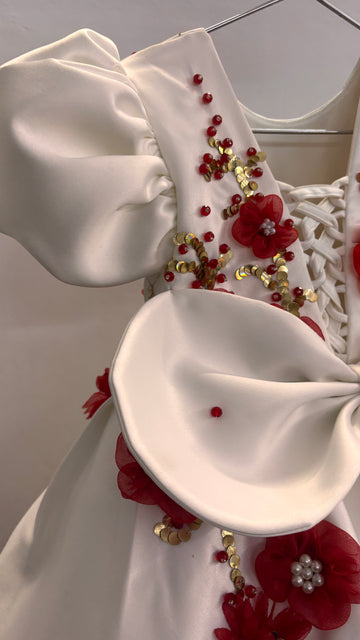 White & Red Baby Dress