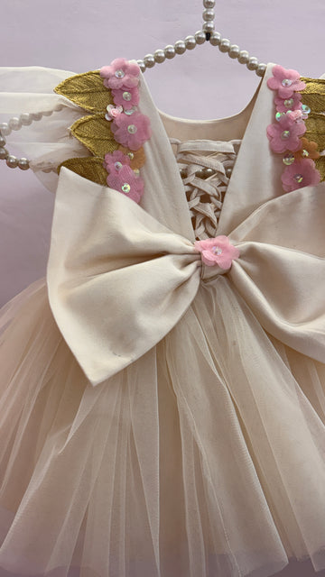 Beige Handmade 3D Dress