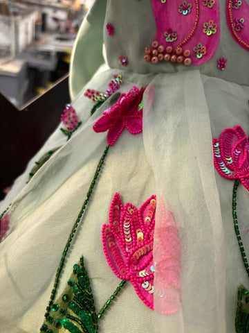 Green Handpainted Baby Dress