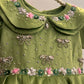 Olive Green Double Collar Handmade Dress