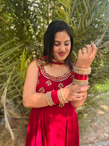 Cheery Red Anarkali