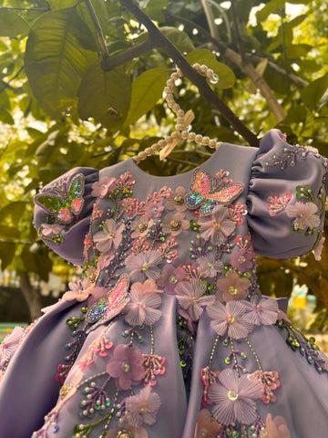 Lavender Handmade Baby Dress