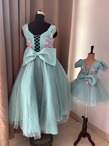 Blue Mother Daughter Dress
