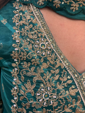 LD- 011 Green Bandhani Print Anarkali