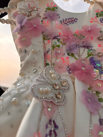 White Handmade Shoulder Starp Dress