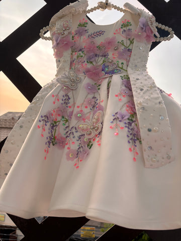 White Handmade Shoulder Starp Dress