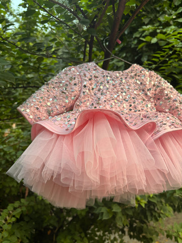Pink Handmade Peplum Dress