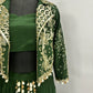 Green designer dress