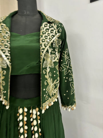 Green designer dress