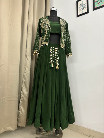 Green designer dress