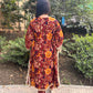 LD- 007 Printed Mirror work Kaftan Set with Potli