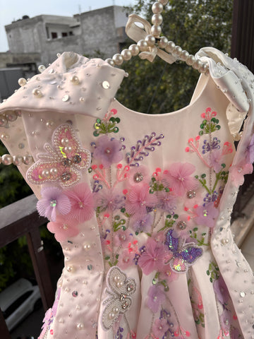 White Handmade Shoulder Starp Dress