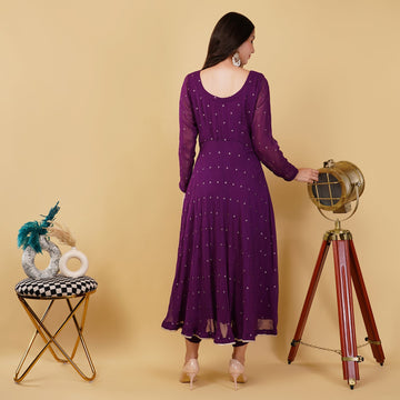 EF1028 - Purple Anarkali Set